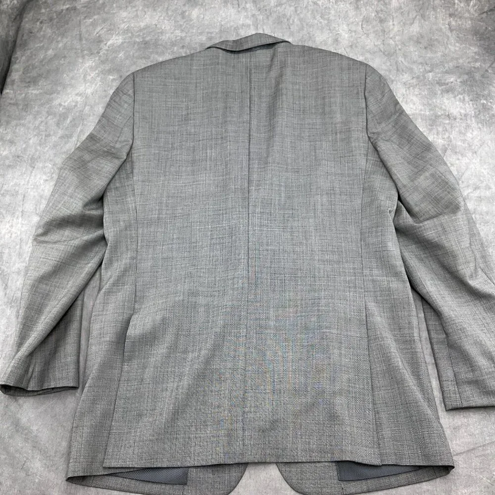 Pronto Uomo Blazer Men 44XLong Gray Double Vent Classic Career‎ Suit Jacket Wool